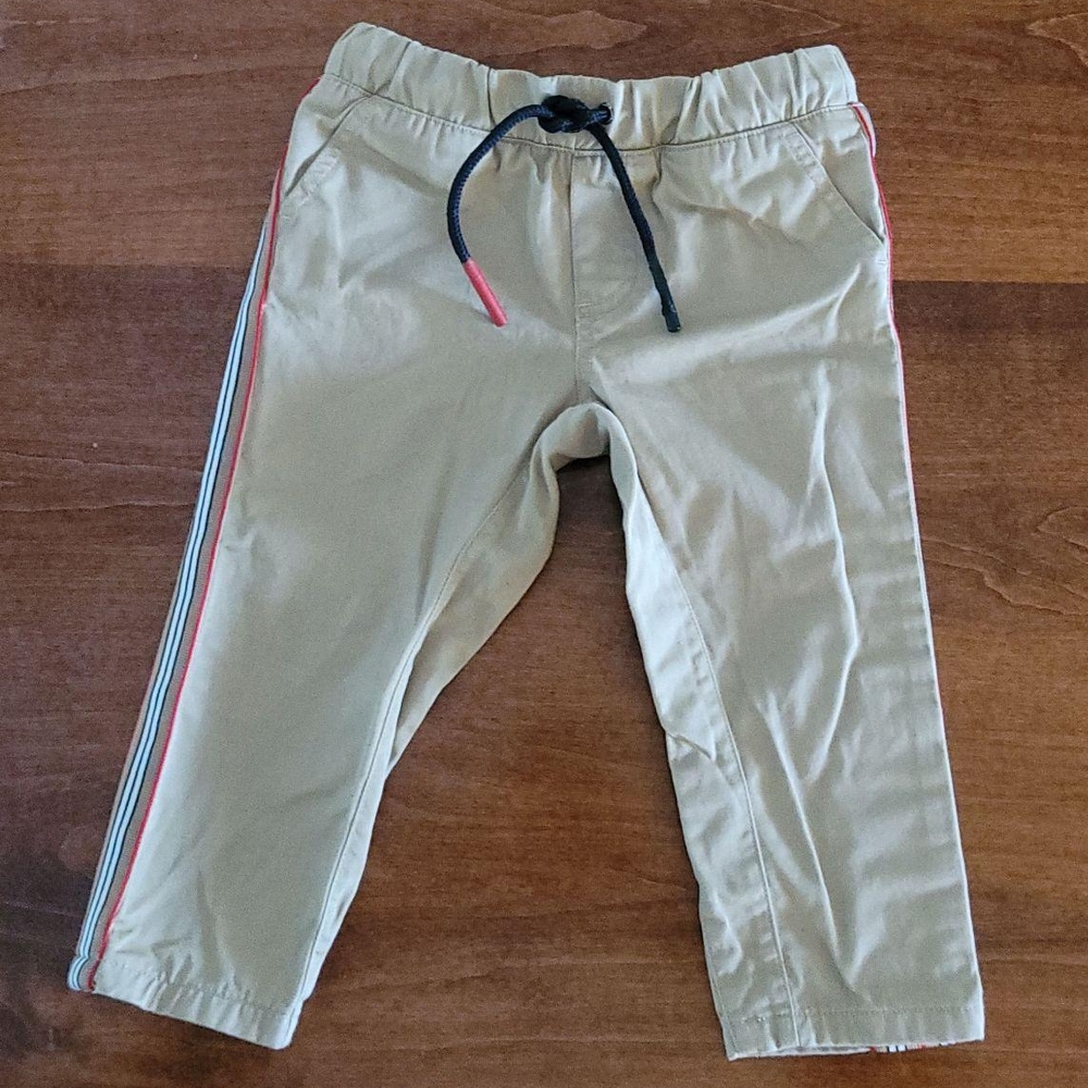 Burberry Kids Beige Pants with Stripe Accent